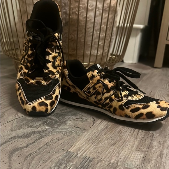 Leopard Print New Balance Women's Sneakers - Picture 1 of 4